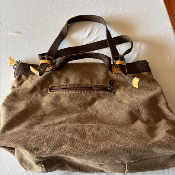 K Two Brown Canvas Satchel - Picture 2 of 4